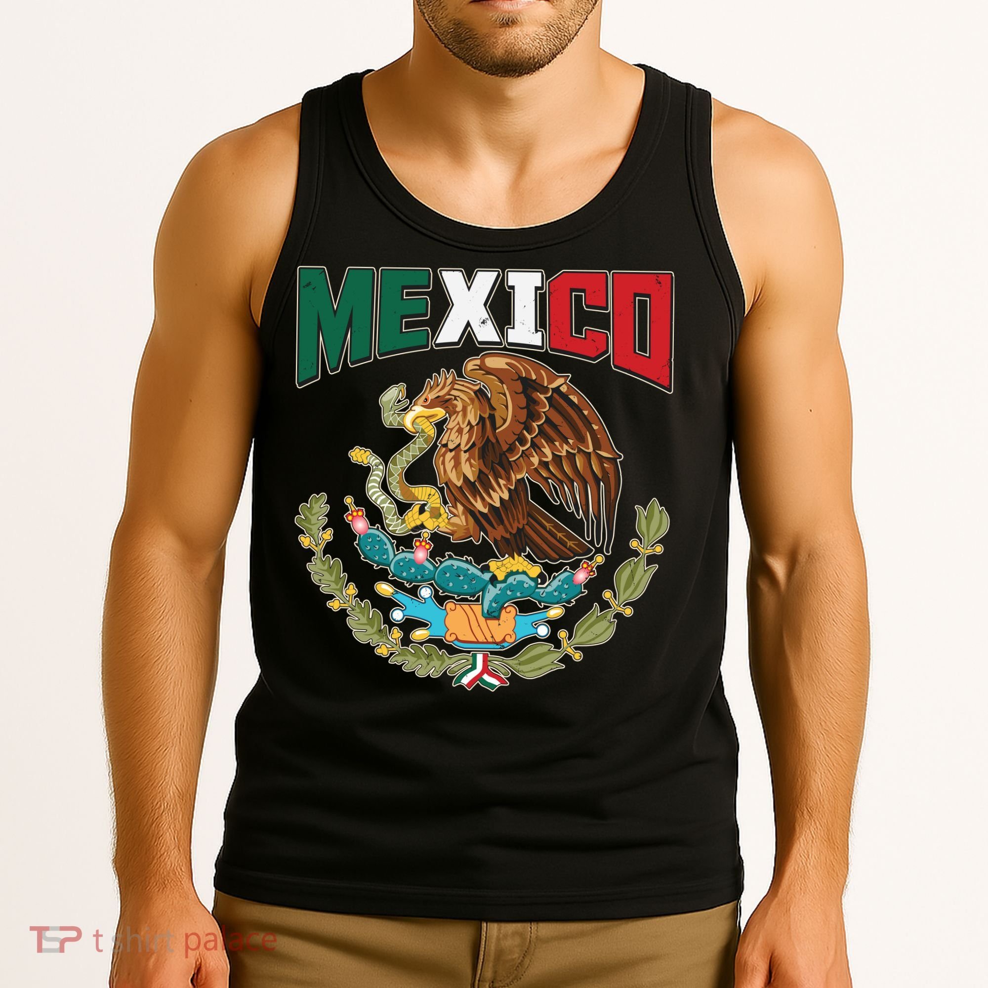 Mexico Mexican Flag Eagle And Snake Tank Top