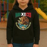 Mexico Mexican Flag Eagle And Snake Kids Hoodie thumb 3