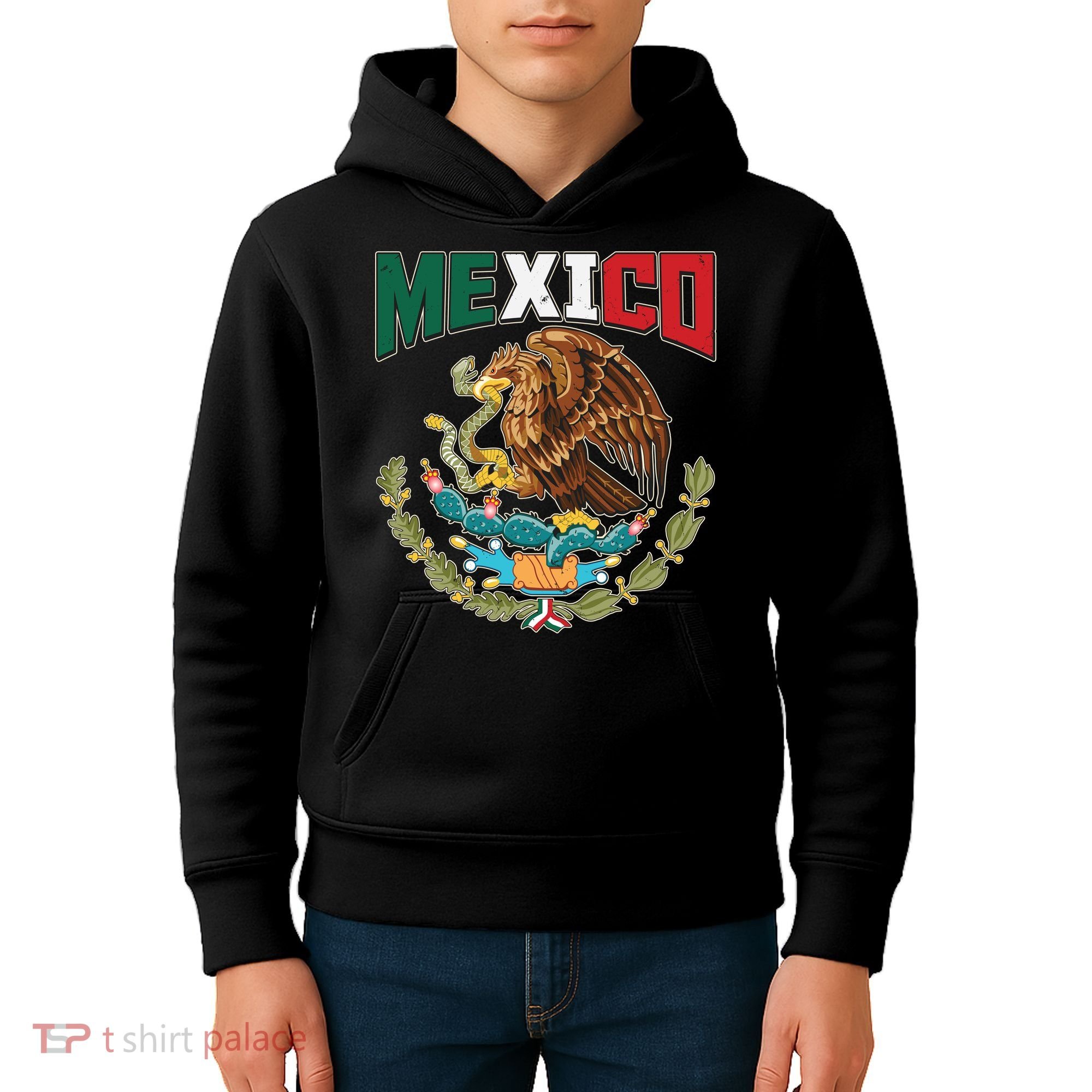 Mexico Mexican Flag Eagle And Snake Kids Hoodie