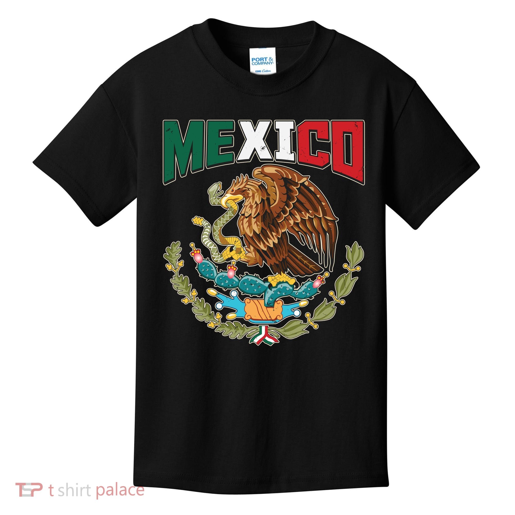 Mexico Mexican Flag Eagle And Snake Kids T-Shirt