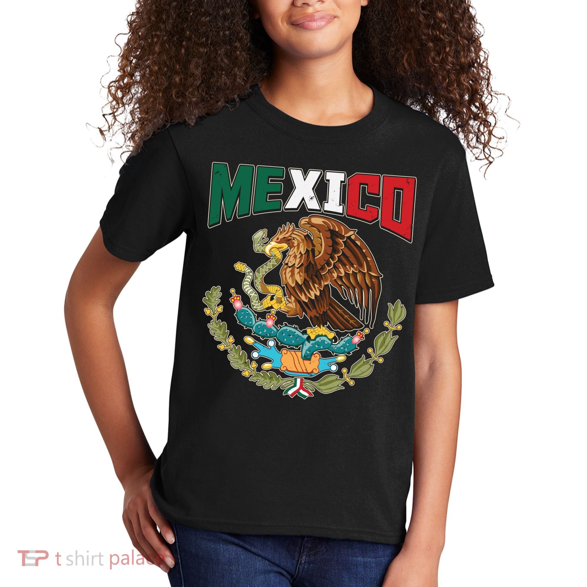 Mexico Mexican Flag Eagle And Snake Kids T-Shirt