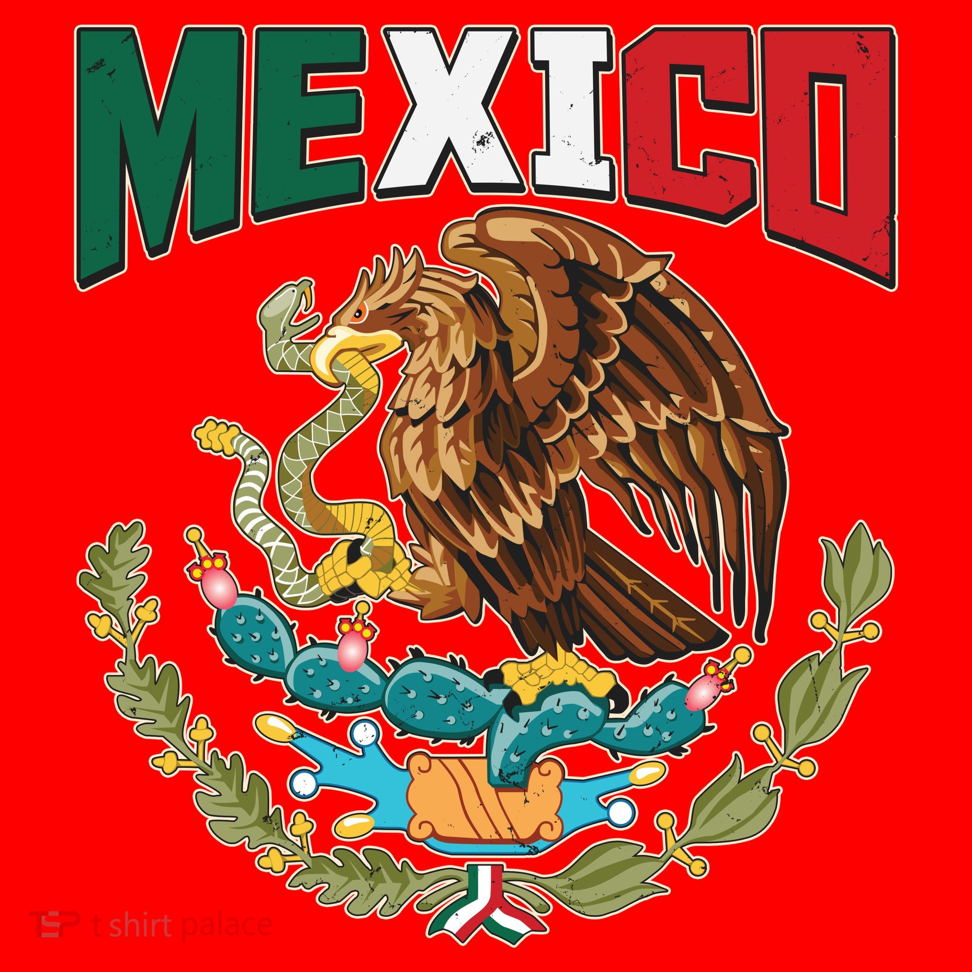 Mexico Mexican Flag Eagle And Snake Santa Hat