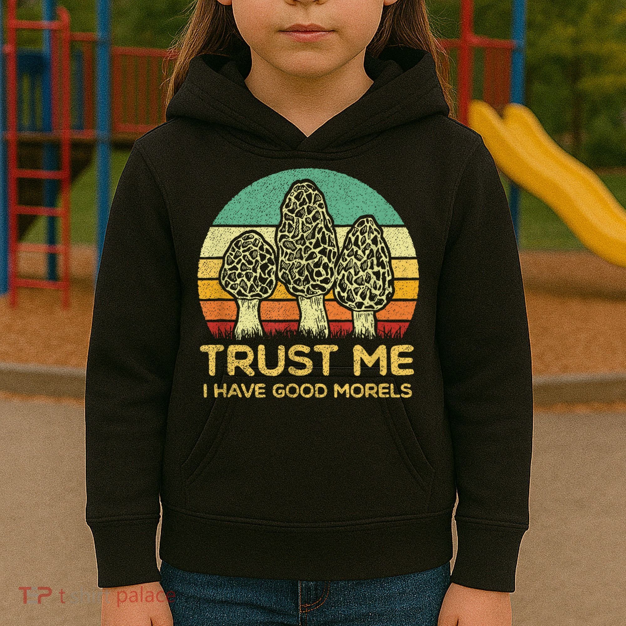 Morel Mushroom Funny Foraging Morels Hunters Kids Hoodie