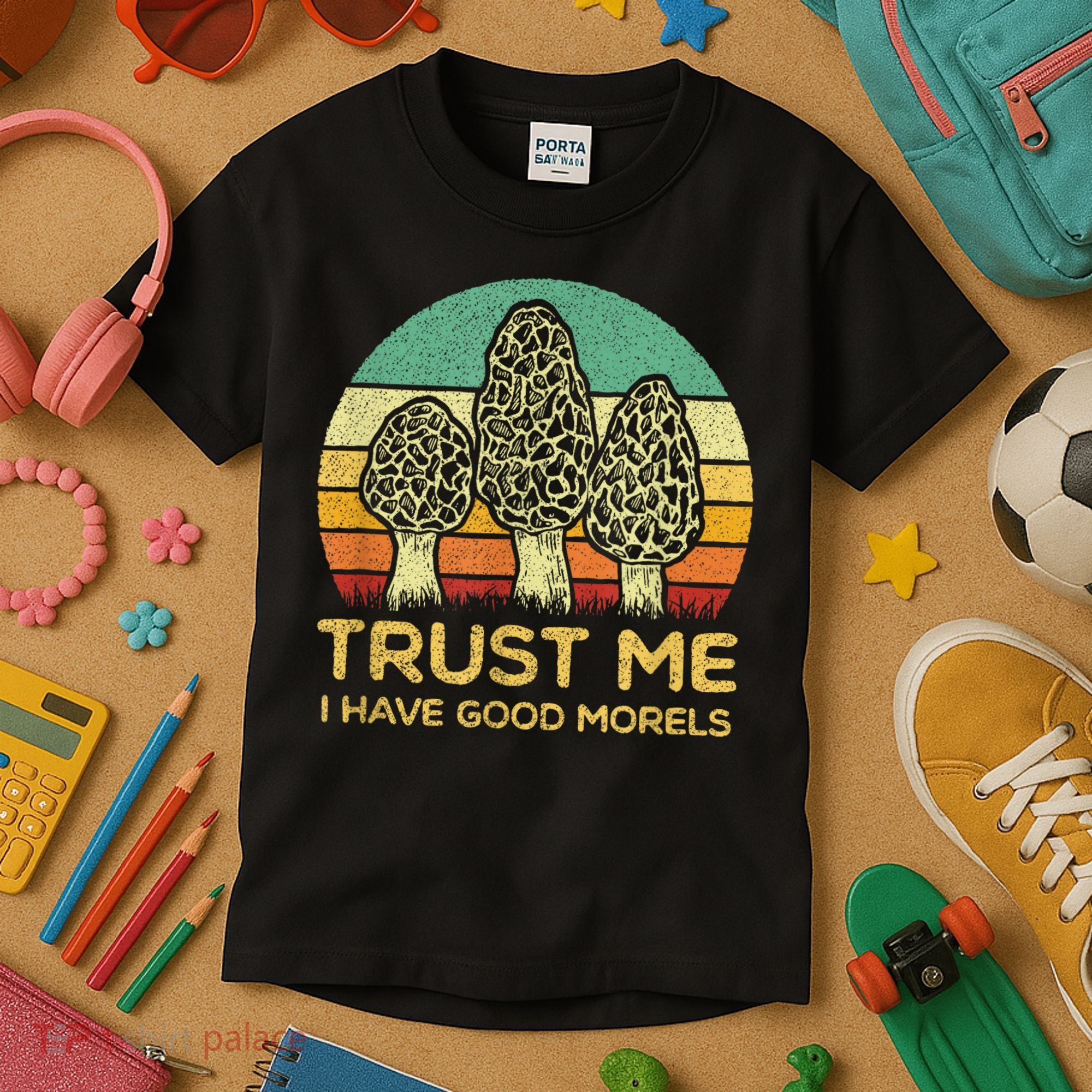 Morel Mushroom Funny Foraging Morels Hunters Kids T-Shirt