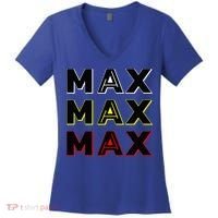 Max Max Formula Racing Driver Fan Team Box Box Box Women's V-Neck T-Shirt thumb 0