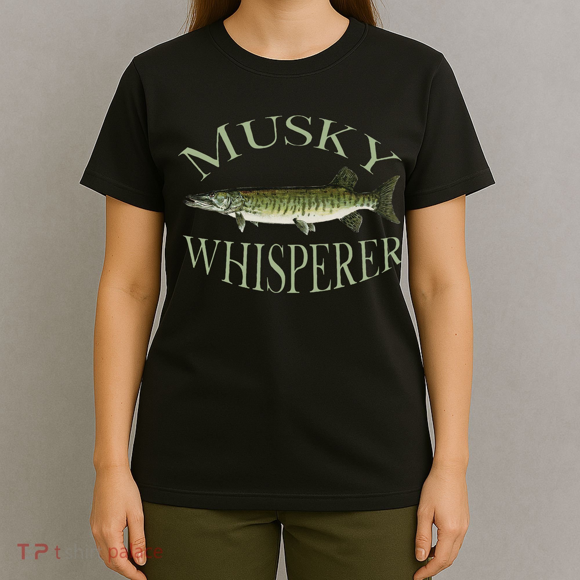 Musky Muskellunge Fish Illustration Art Fishing Angler Gear T-Shirt