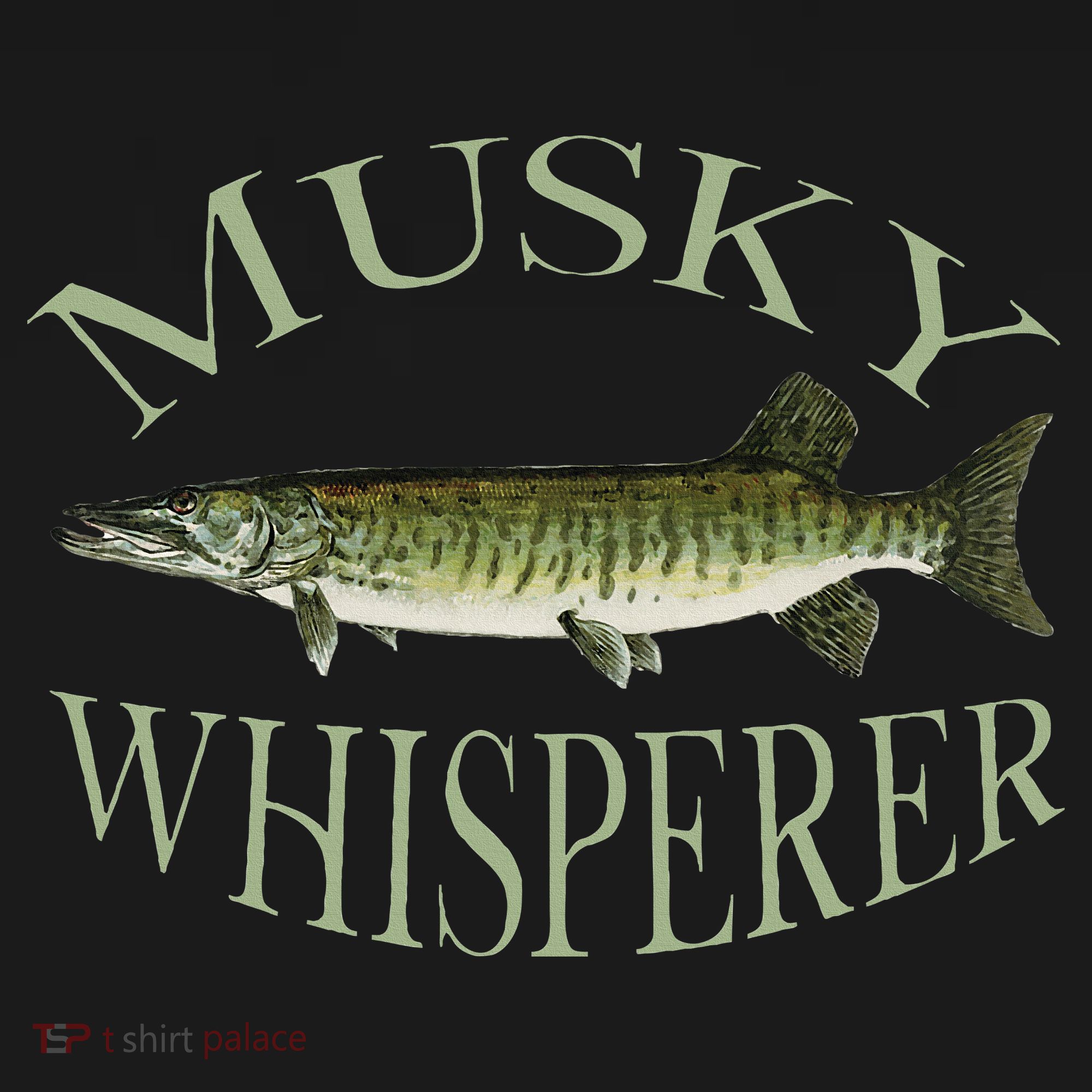 Musky Muskellunge Fish Illustration Art Fishing Angler Gear T-Shirt