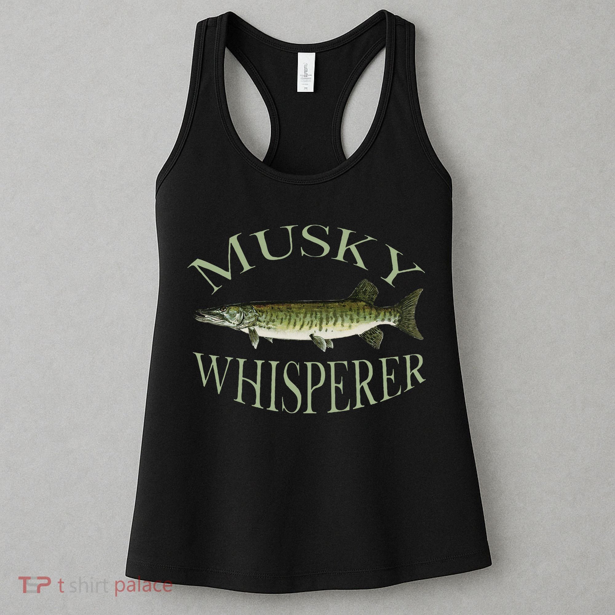 Musky Muskellunge Fish Illustration Art Fishing Angler Gear Women's Tank Top
