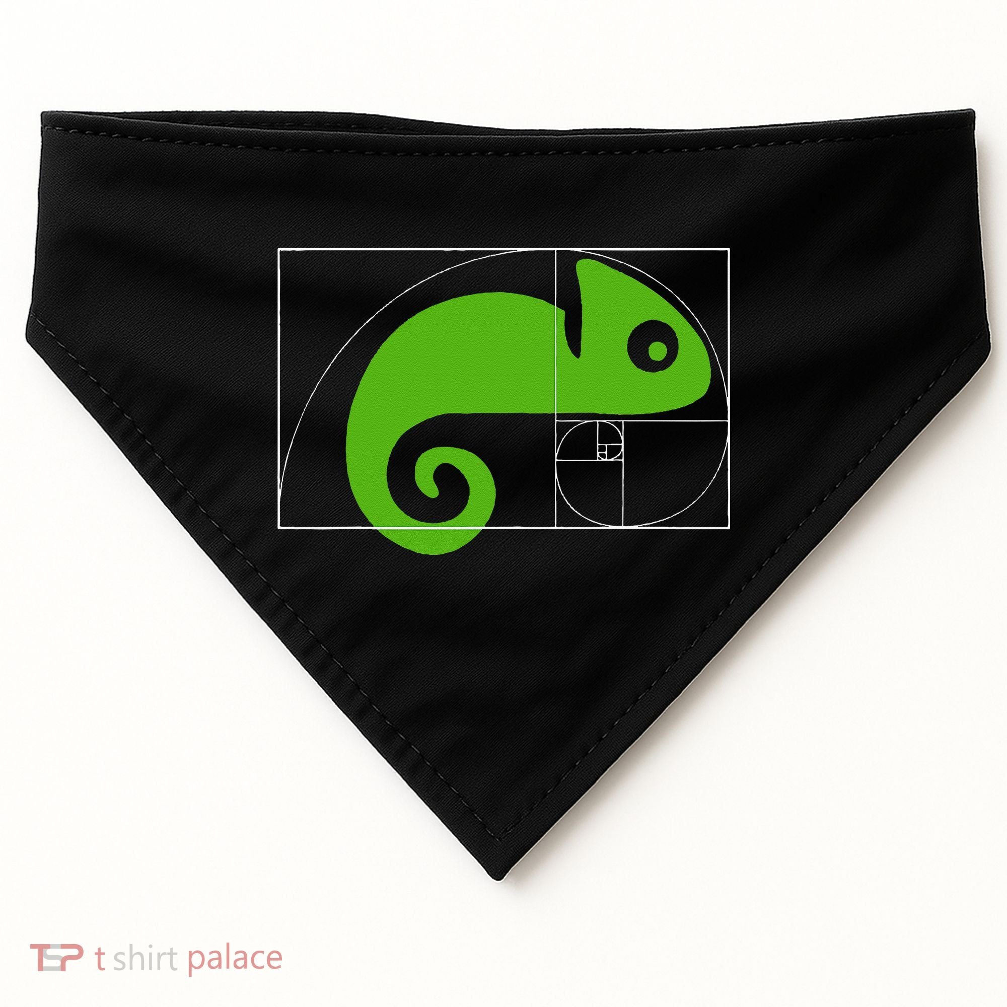 Math Mathematics Fibonacci Sequence Chameleon Golden Ratio USA-Made Doggie Bandana