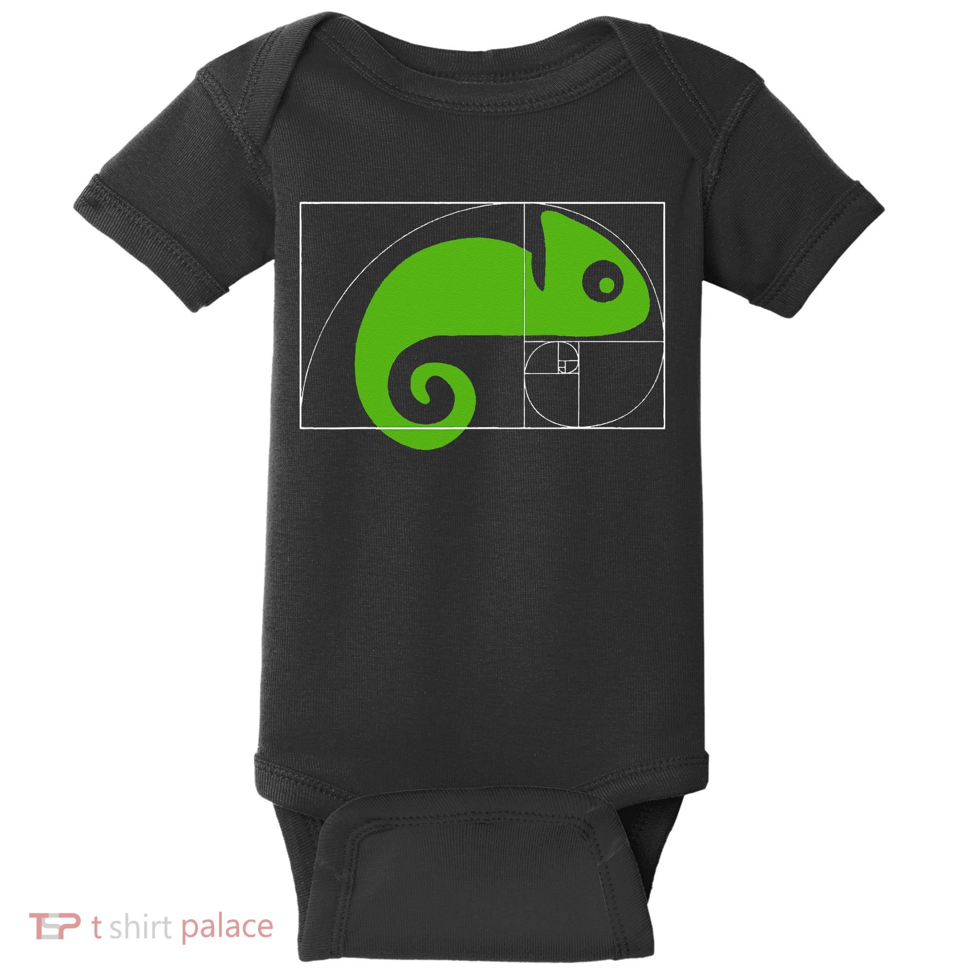 Math Mathematics Fibonacci Sequence Chameleon Golden Ratio Baby Bodysuit