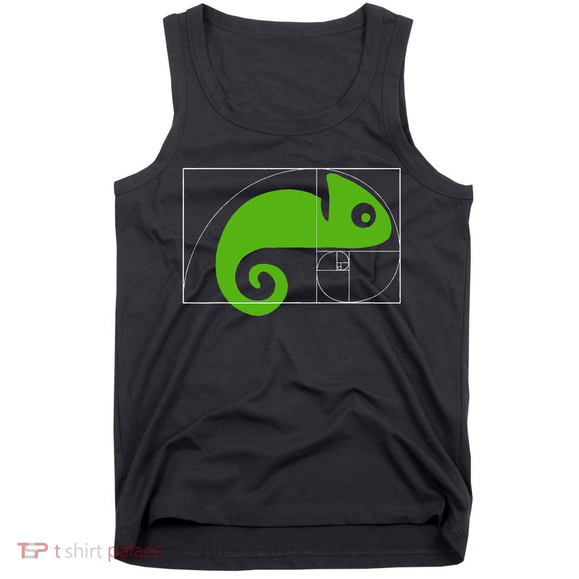 Math Mathematics Fibonacci Sequence Chameleon Golden Ratio Tank Top