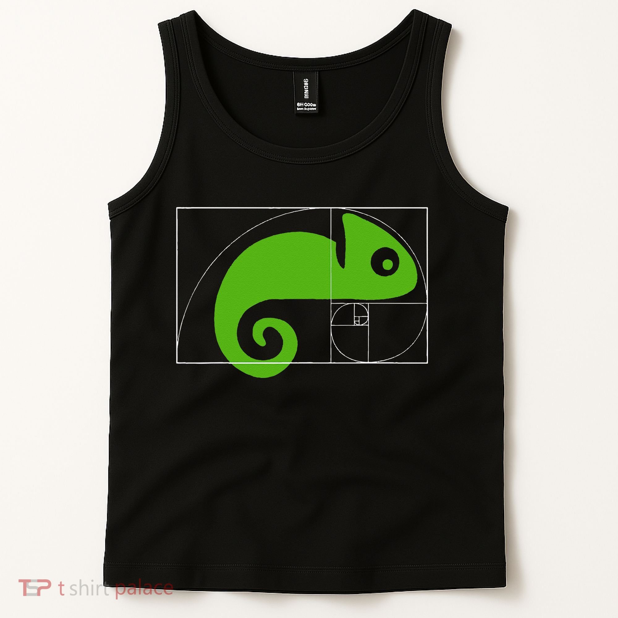 Math Mathematics Fibonacci Sequence Chameleon Golden Ratio Tank Top