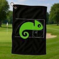 Math Mathematics Fibonacci Sequence Chameleon Golden Ratio Golf Towel thumb 1