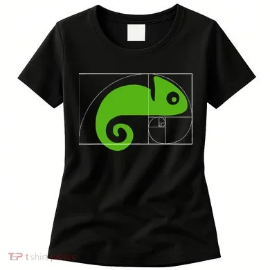 Math Mathematics Fibonacci Sequence Chameleon Golden Ratio Women's T-Shirt
