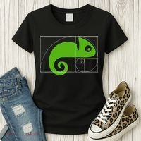 Math Mathematics Fibonacci Sequence Chameleon Golden Ratio Women's T-Shirt thumb 3