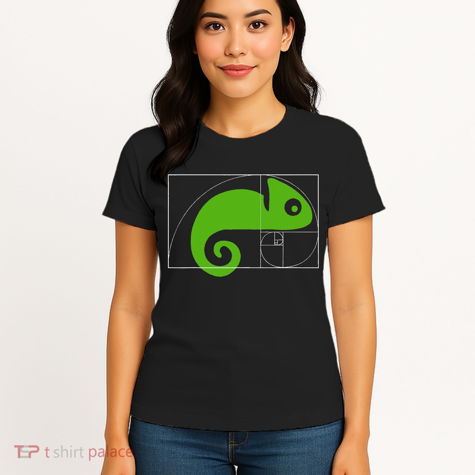 Math Mathematics Fibonacci Sequence Chameleon Golden Ratio Women's T-Shirt
