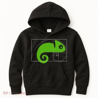 Math Mathematics Fibonacci Sequence Chameleon Golden Ratio Kids Hoodie