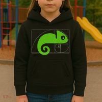 Math Mathematics Fibonacci Sequence Chameleon Golden Ratio Kids Hoodie thumb 3