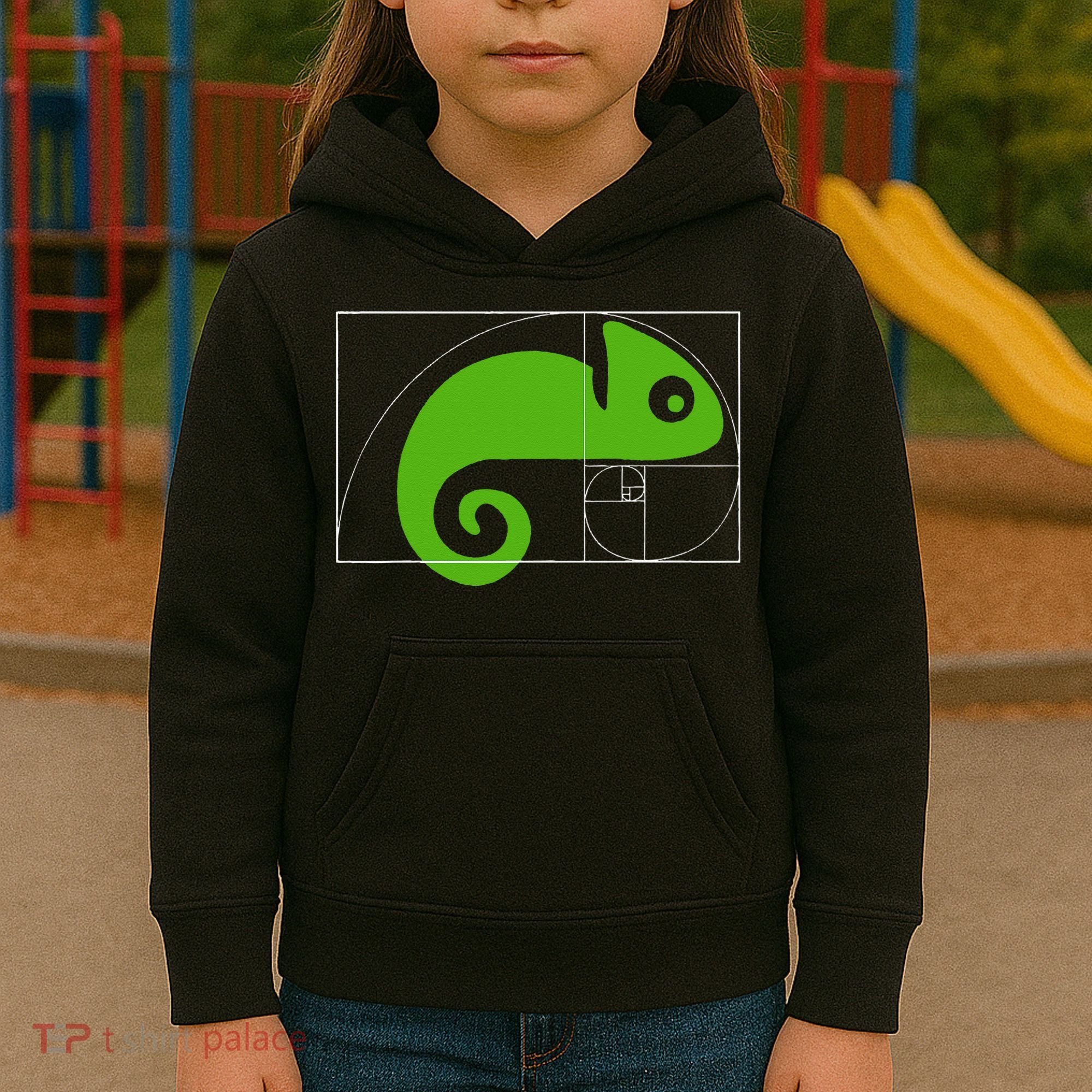 Math Mathematics Fibonacci Sequence Chameleon Golden Ratio Kids Hoodie