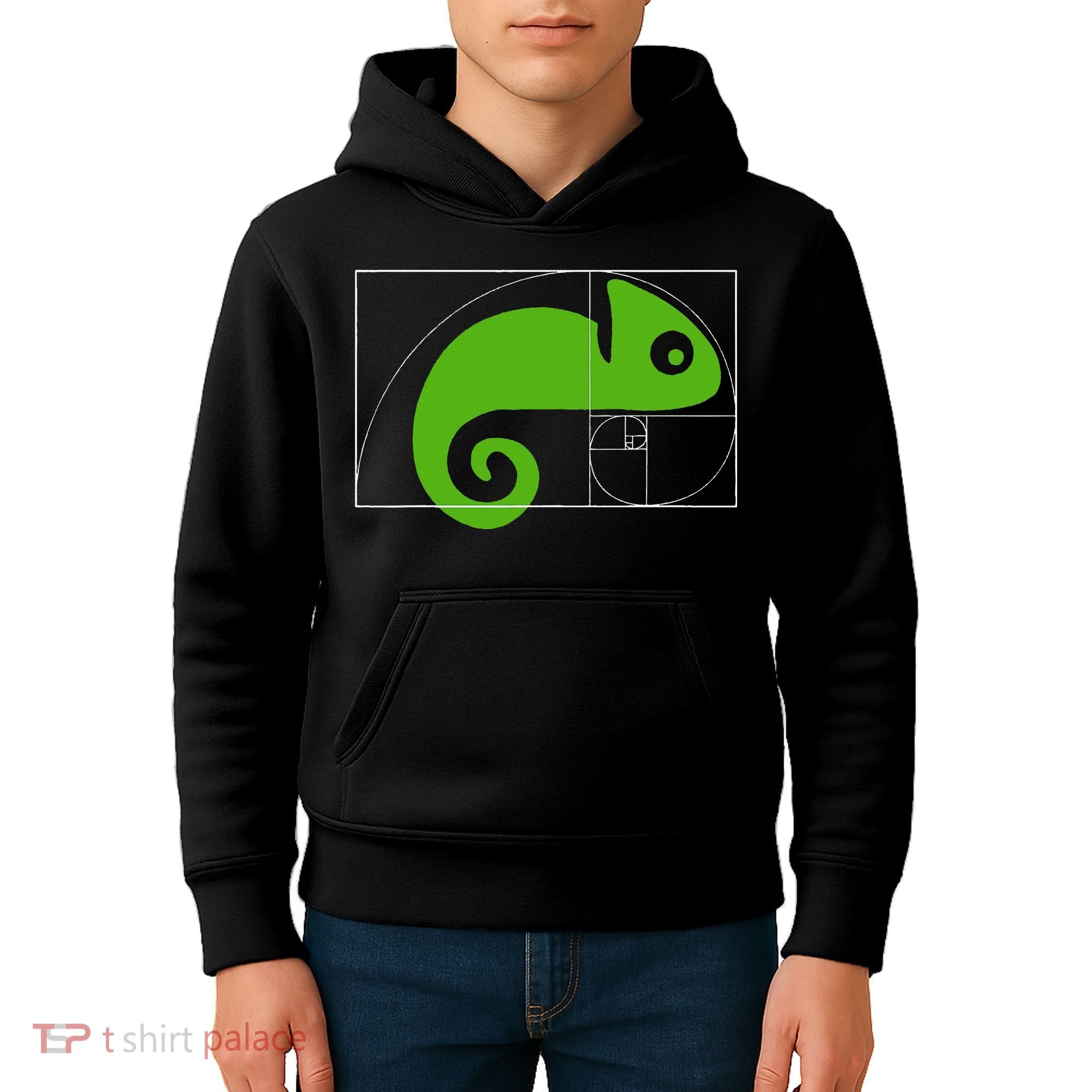 Math Mathematics Fibonacci Sequence Chameleon Golden Ratio Kids Hoodie