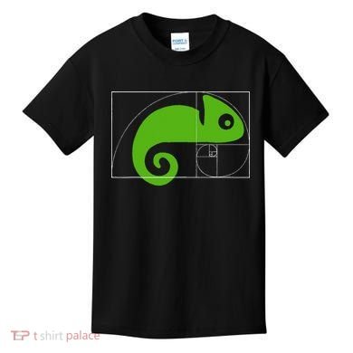 Math Mathematics Fibonacci Sequence Chameleon Golden Ratio Kids T-Shirt