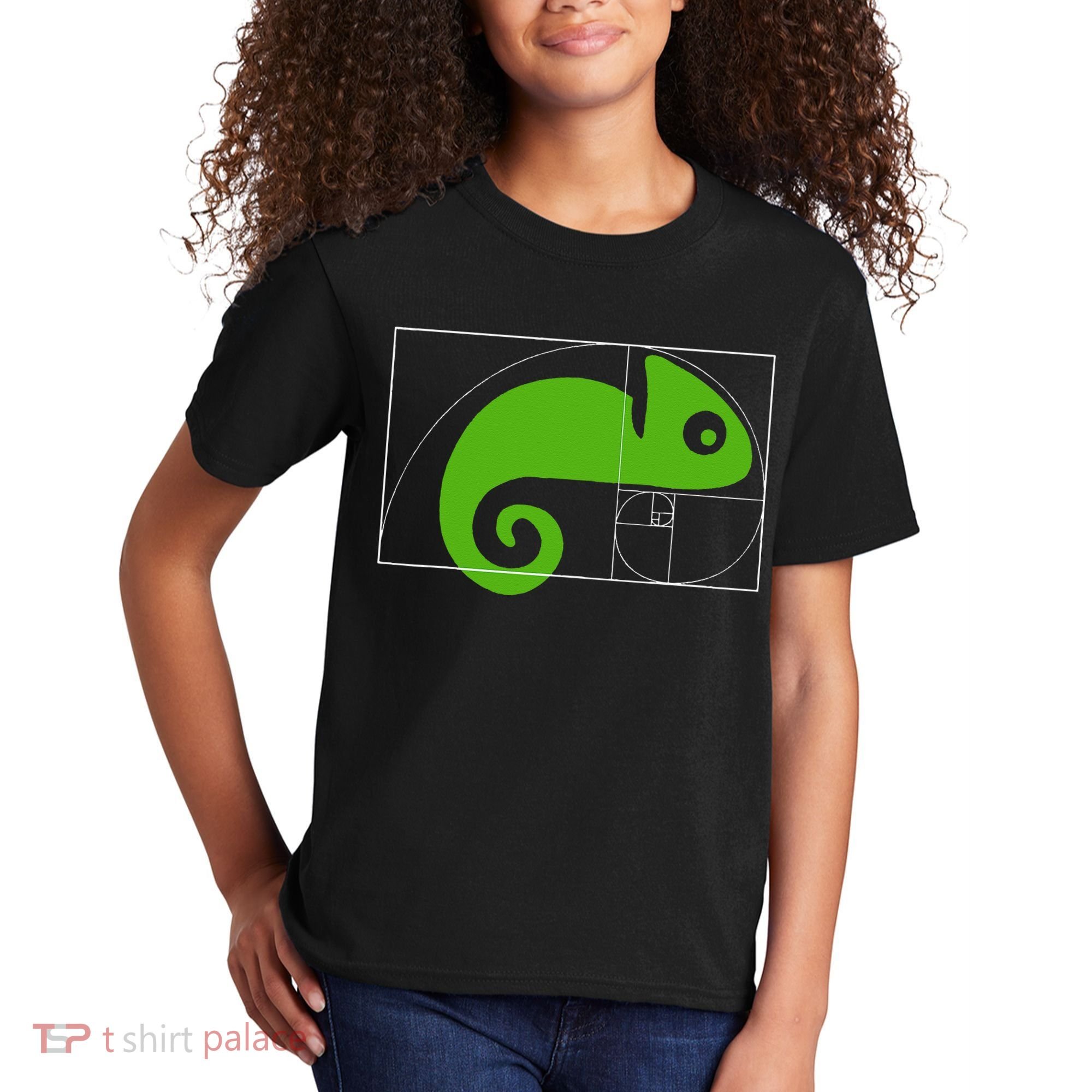 Math Mathematics Fibonacci Sequence Chameleon Golden Ratio Kids T-Shirt
