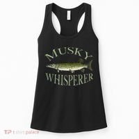 Musky Muskellunge Fish Illustration Art Fishing Angler Gear  Women's Tank Top thumb 0