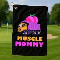 Muscle Mommy Funny Dumptruck Golf Towel thumb 1
