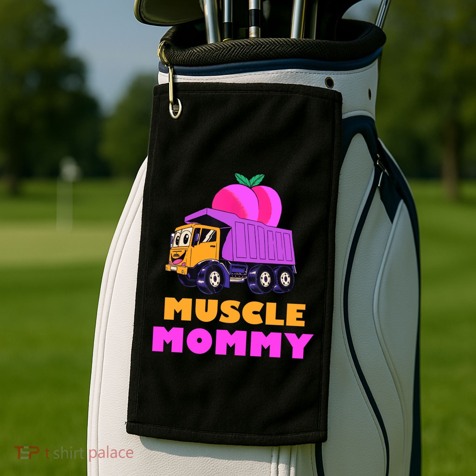 Muscle Mommy Funny Dumptruck Golf Towel