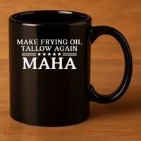 Maha Make Frying Oil Tallow Again Quit Seed Oils Rfk Trump 11oz C Handle Ceramic Mug thumb 3