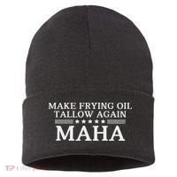 Maha Make Frying Oil Tallow Again Quit Seed Oils Rfk Trump Sustainable Knit Beanie thumb 0