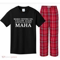 Maha Make Frying Oil Tallow Again Quit Seed Oils Rfk Trump Kids Plaid Pajama Set thumb 0