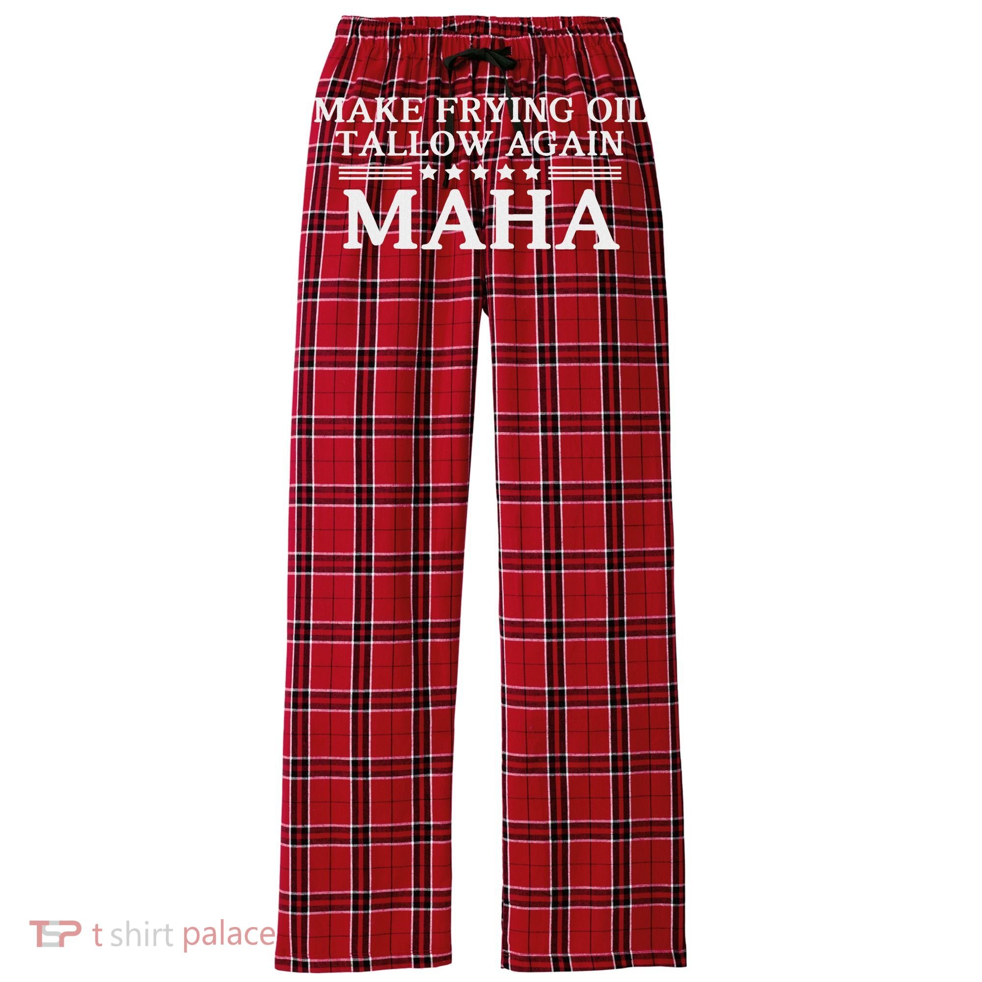 Maha Make Frying Oil Tallow Again Quit Seed Oils Rfk Trump Women's Flannel Plaid Pajama Pants