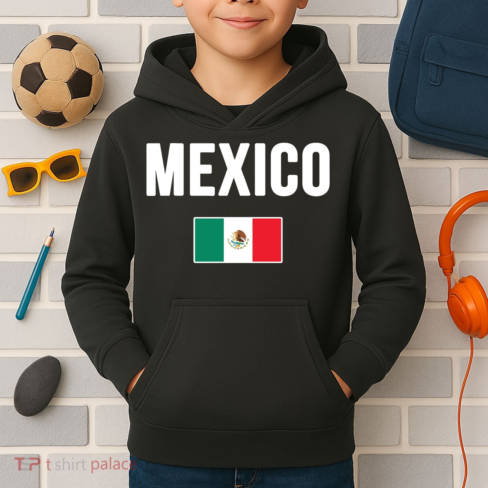 Mexico Mexican Flag Kids Hoodie