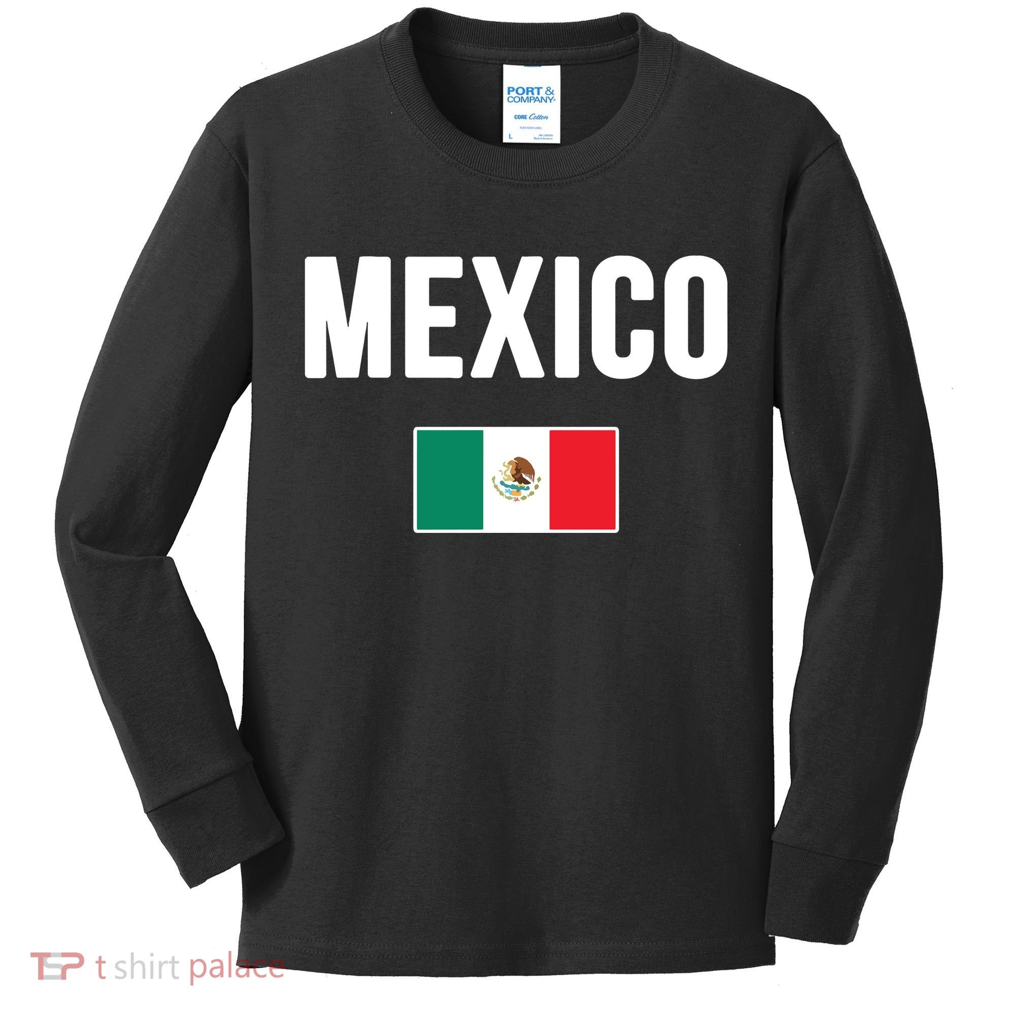 Mexico Mexican Flag Kids Long Sleeve Shirt