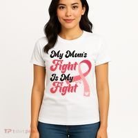 My Moms Fight Is My Fight Cancer Support Women's T-Shirt thumb 4