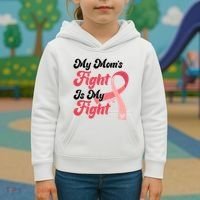 My Moms Fight Is My Fight Cancer Support Kids Hoodie thumb 3
