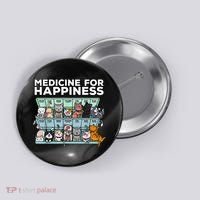 My Medicine For Happiness Called Cats Every Day Kitten Cat Button thumb 0