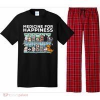 My Medicine For Happiness Called Cats Every Day Kitten Cat Pajama Set thumb 0