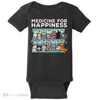 My Medicine For Happiness Called Cats Every Day Kitten Cat Baby Bodysuit thumb 0