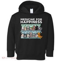 My Medicine For Happiness Called Cats Every Day Kitten Cat Toddler Hoodie thumb 0