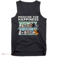 My Medicine For Happiness Called Cats Every Day Kitten Cat Tank Top thumb 0