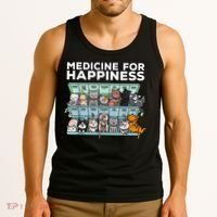 My Medicine For Happiness Called Cats Every Day Kitten Cat Tank Top thumb 3