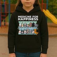 My Medicine For Happiness Called Cats Every Day Kitten Cat Kids Hoodie thumb 3