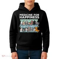 My Medicine For Happiness Called Cats Every Day Kitten Cat Kids Hoodie thumb 4