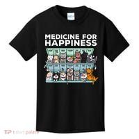 My Medicine For Happiness Called Cats Every Day Kitten Cat Kids T-Shirt thumb 0
