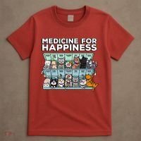 My Medicine For Happiness Called Cats Every Day Kitten Cat T-Shirt thumb 4