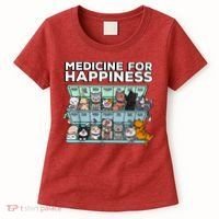 My Medicine For Happiness Called Cats Every Day Kitten Cat Women's T-Shirt thumb 0