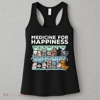 My Medicine For Happiness Called Cats Every Day Kitten Cat Women's Tank Top thumb 3