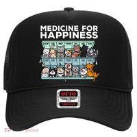 My Medicine For Happiness Called Cats Every Day Kitten Cat Hat thumb 0
